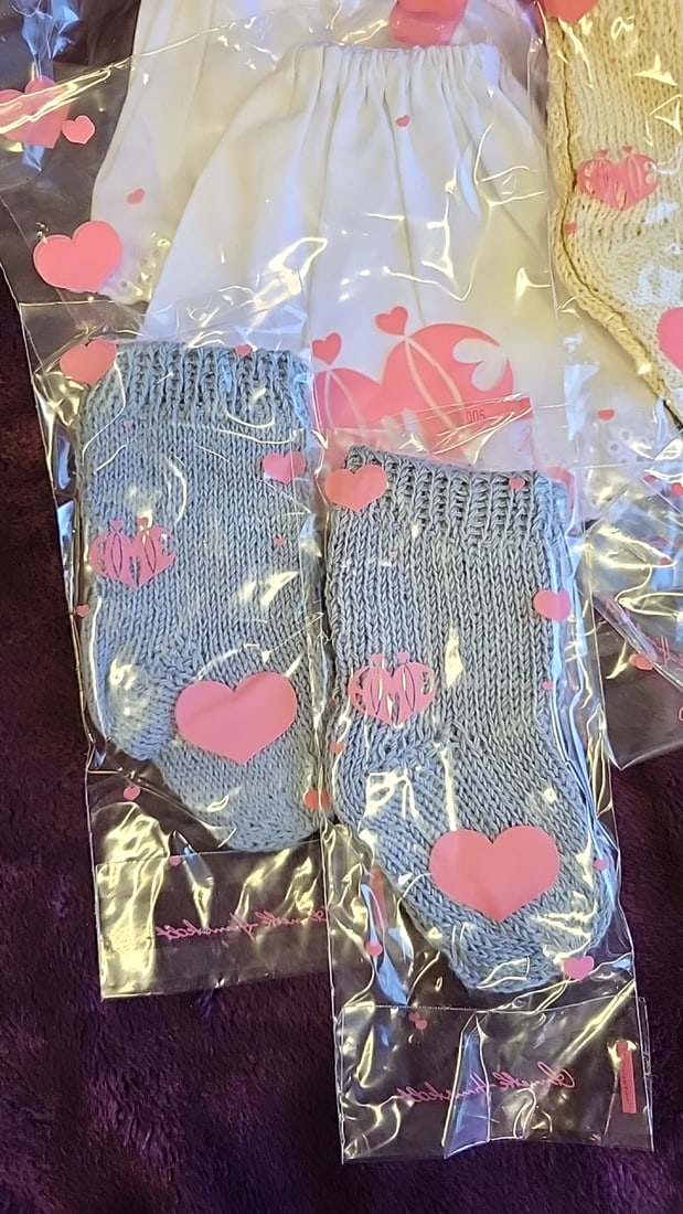 Annette Himstedt Clothing Lot Knit Socks, White Skirts, Red Vest, Gray Outfit Pieces - 3