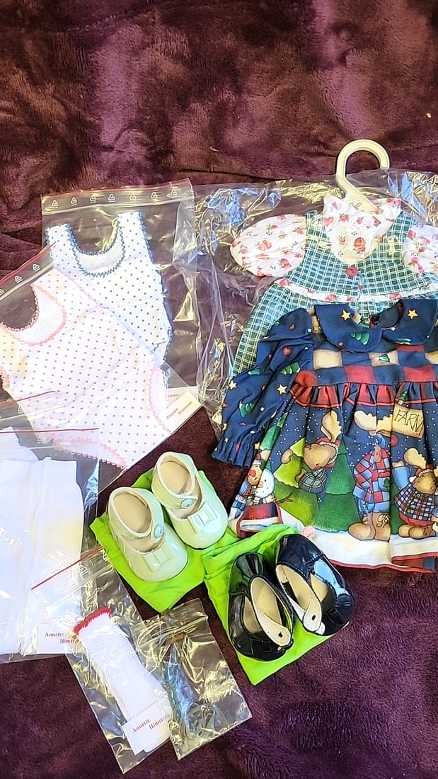 Annette Himstedt Doll Clothing Lot Dresses Shoes Socks Undergarments: 12x12x2 3lb we have gained a lot of experience shipping dolls from our previous auction. We offer in-house shipping. The shipping price shown in the listing is the liveshipping service by