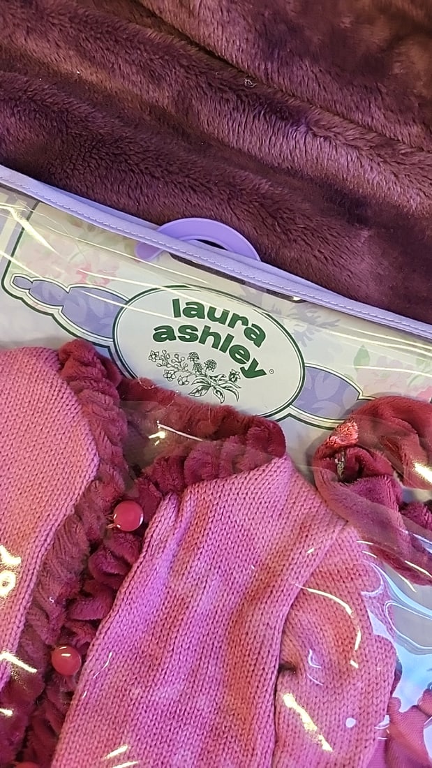 Laura Ashley Fashions For 18" Dolls Clothing Outfit Sets Lot Of 3 Pink Floral & Knit - 3