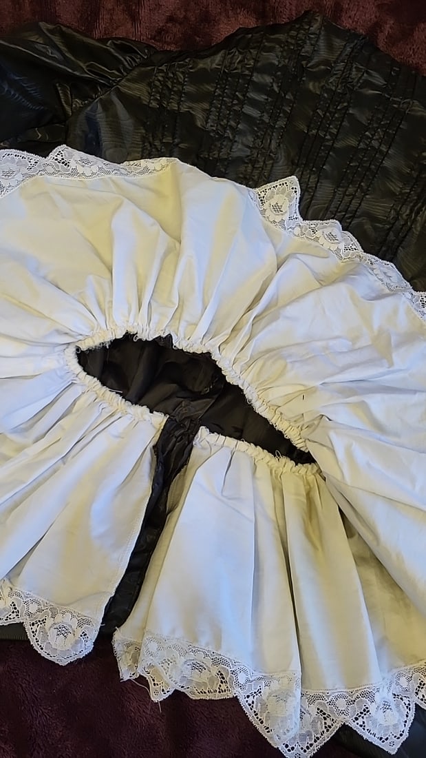 Victorian Style Costume Lot Black Moire Puff Sleeve Peplum Top, Fredericks Of Hollywood White Lac... - 5