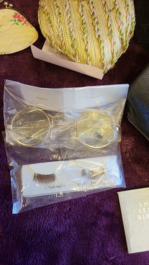 Reproduction Doll Accessory Lot, Bearwear Paws, Shoes, Hat, Mini Bible, Purses - 3