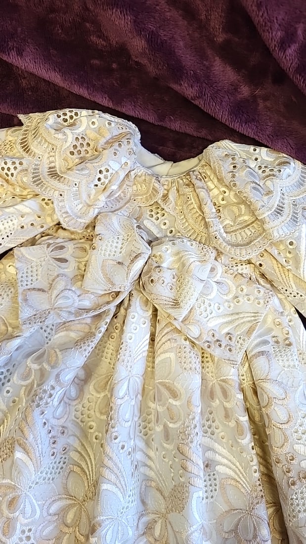 Little Victorian Lady By Donna Lee 26-28" Ivory Embroidered Cotton Doll Dress Hat Pantaloons - 2