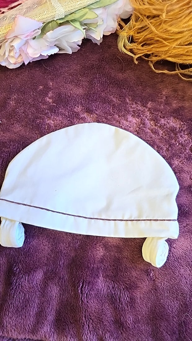 Vintage Baby Bonnet Hat Accessories Lot Floral Straw Hat Feather Lace Headband - 3
