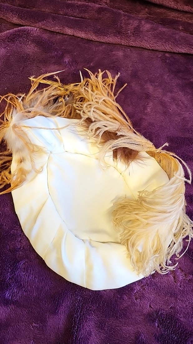 Vintage Baby Bonnet Hat Accessories Lot Floral Straw Hat Feather Lace Headband - 8