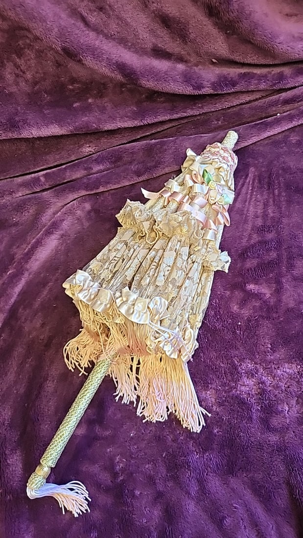 Miniature Decorative Parasol Umbrella And Shoe Lot - 2