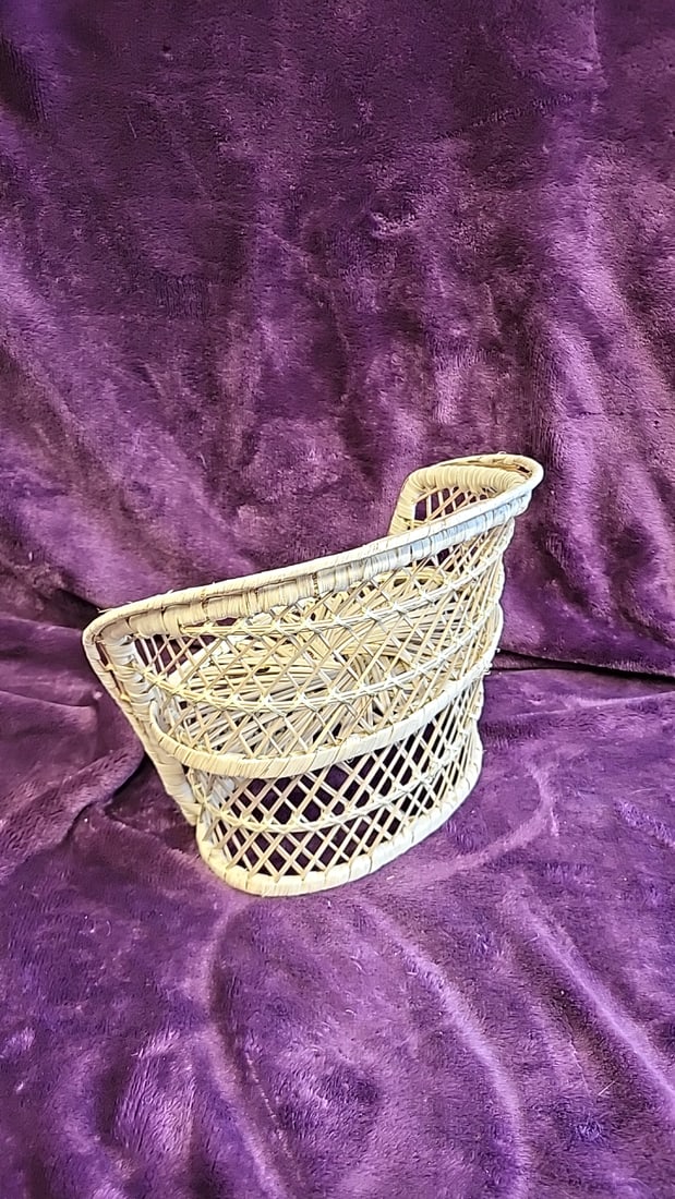 Set Of 3 Handmade Philippines Rattan Wicker Peacock Doll Chairs - 9