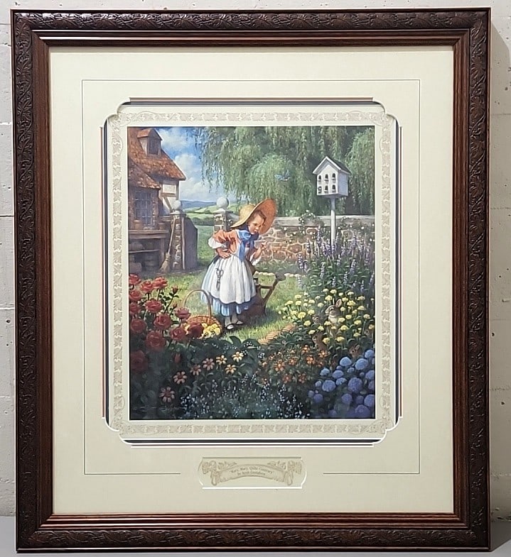 Scott Gustafson Mary, Mary, Quite Contrary Greenwich Workshop Framed Signed Numbered Print 1998: 27x31x1 5lb attention – shipping artwork is very expensive. The shipping price shown in the listing is the liveshipping service by liveauctioneers. We offer our own in-house shipping as well