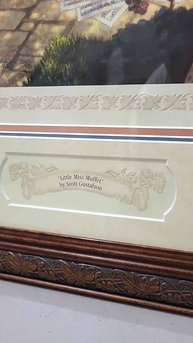 The Greenwich Workshop Scott Gustafson Little Miss Muffet Signed Limited Edition Framed Print - 3