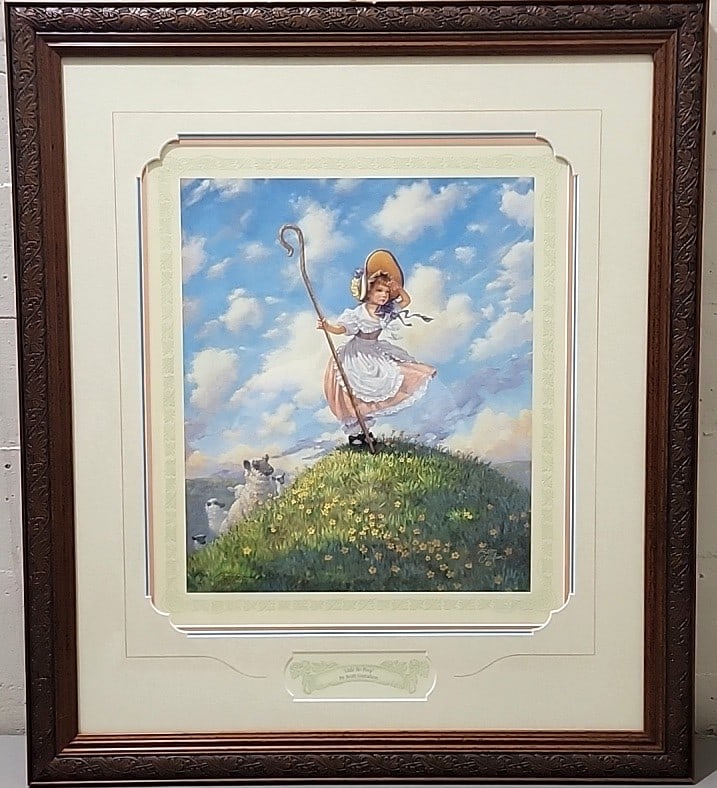 The Greenwich Workshop Scott Gustafson "little Bo Peep" Framed Art Print: 27. 5x31. 5x1 5lb attention – shipping artwork is very expensive. The shipping price shown in the listing is the liveshipping service by liveauctioneers. We offer our own in-house shipping as
