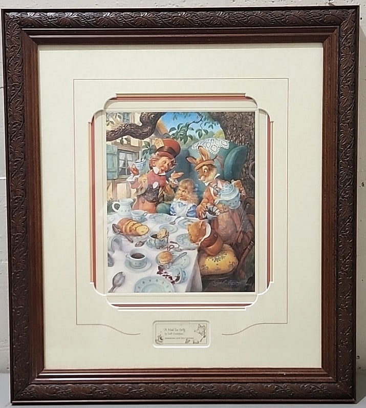 Scott Gustafson Alice In Wonderland A Mad Tea Party Framed Signed Le Print Coa: 21x22. 5x1 5lb attention – shipping artwork is very expensive. The shipping price shown in the listing is the liveshipping service by liveauctioneers. We offer our own in-house shipping as well 