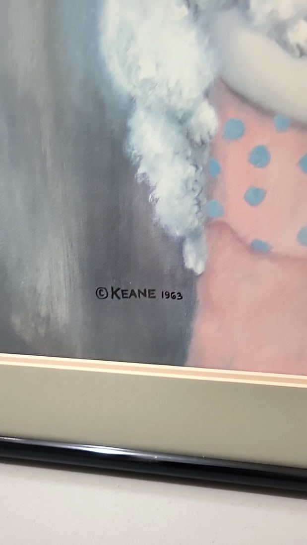Margaret Keane Bedtime 1963 Big Eyes Girl With Three Poodles Framed Wall Art Print - 2