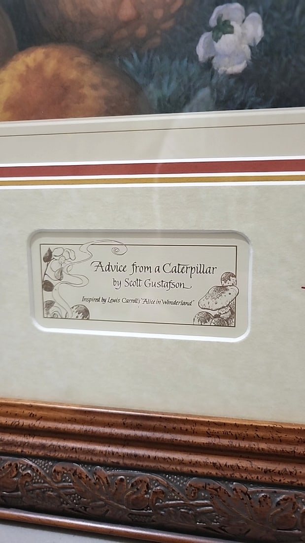 Scott Gustafson Advice From A Caterpillar Alice In Wonderland Signed Numbered Framed Print - 3
