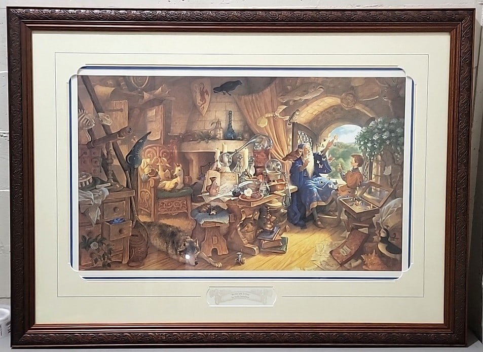 The Greenwich Workshop Scott Gustafson Merlin And Arthur Framed Limited Edition Print: 41x30. 5x1 10lb attention – shipping artwork is very expensive. The shipping price shown in the listing is the liveshipping service by liveauctioneers. We offer our own in-house shipping as well