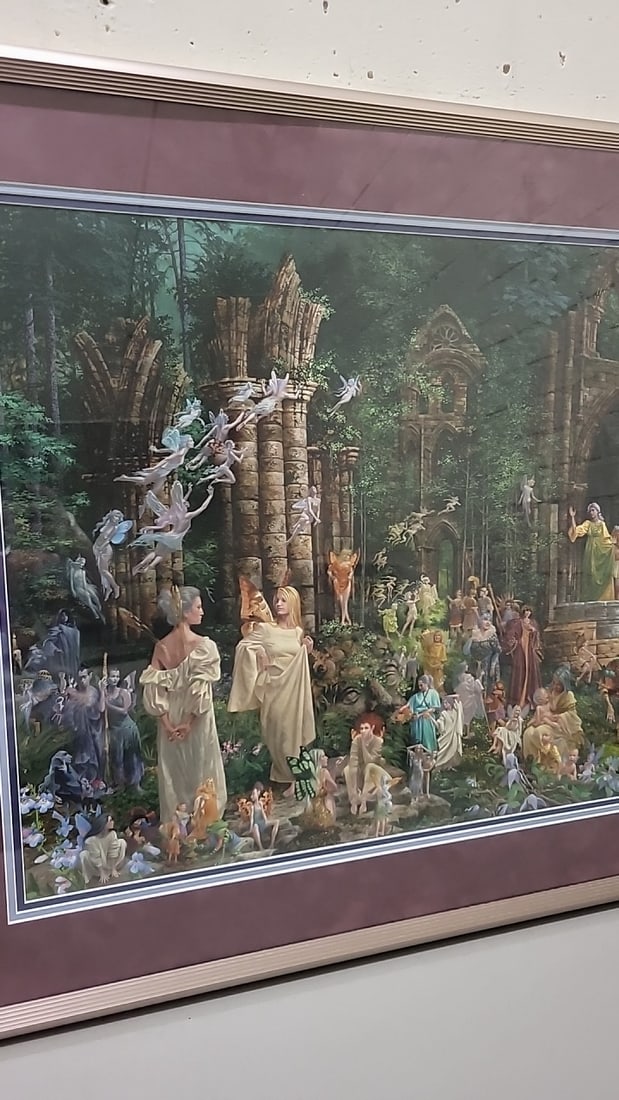 James C. Christensen Court Of The Faeries Framed Fantasy Fairy Woodland Ruins Art Print With Burg... - 2