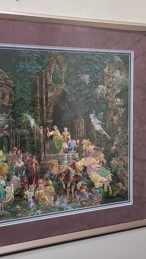 James C. Christensen Court Of The Faeries Framed Fantasy Fairy Woodland Ruins Art Print With Burg... - 3