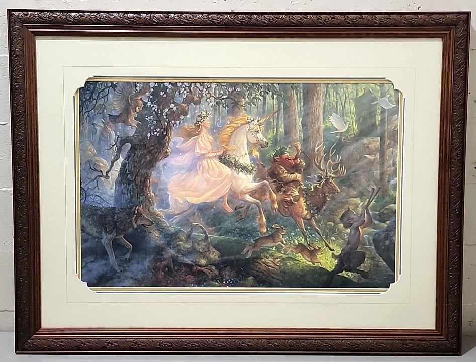 The Greenwich Workshop The Maiden And The Unicorn Scott Gustafson Framed Art Print 2000: 36. 5x28. 1 10lb attention – shipping artwork is very expensive. The shipping price shown in the listing is the liveshipping service by liveauctioneers. We offer our own in-house shipping as