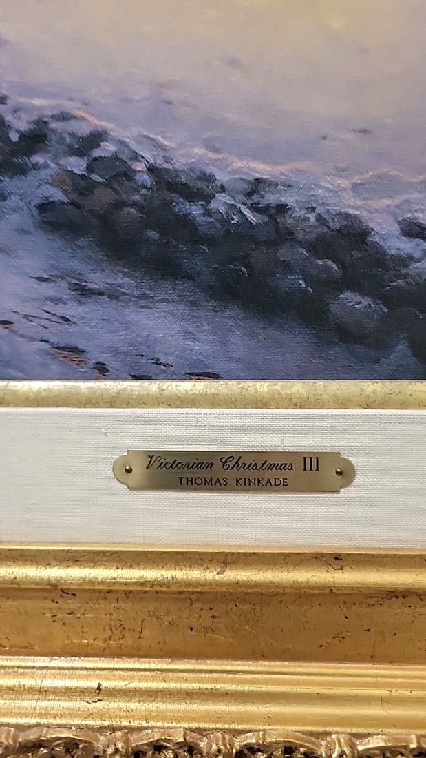 Thomas Kinkade Victorian Christmas Iii Framed A/p Canvas Print 67/395 With Coa - 3