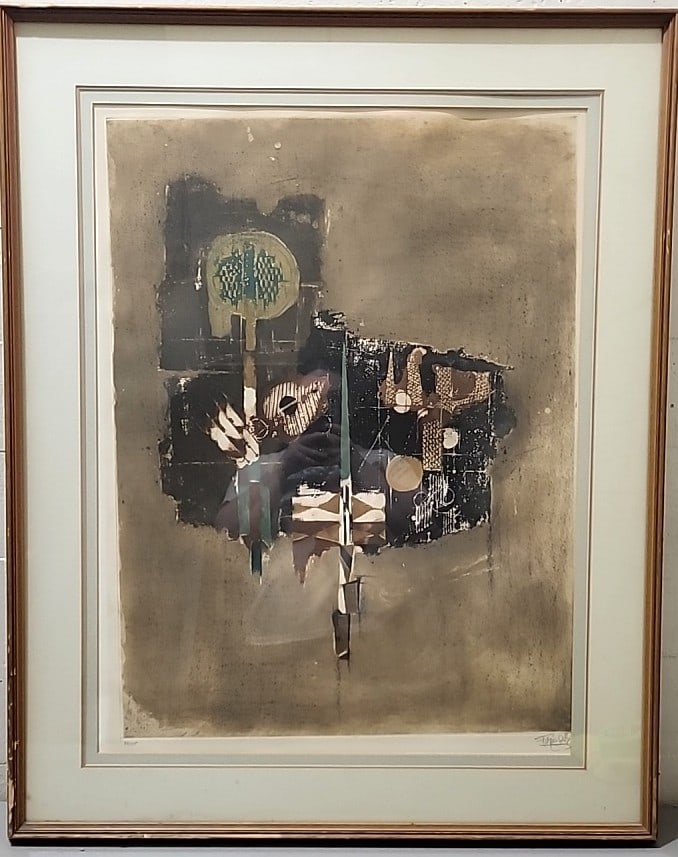Johnny Friedlander Signed Numbered Abstract Composition Art Print Frame: 32x40. 5x1 10lb attention – shipping artwork is very expensive. The shipping price shown in the listing is the liveshipping service by liveauctioneers. We offer our own in-house shipping as