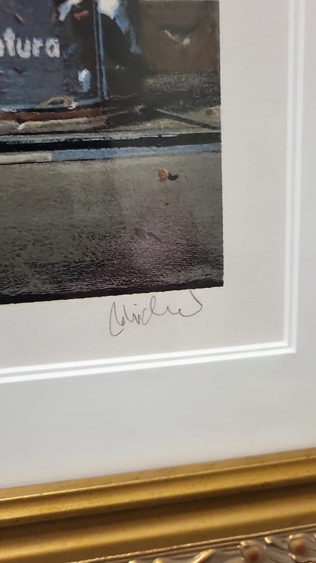 Signed Limited Edition 320/550 "antiquits" Paris Street Scene Framed Print - 2