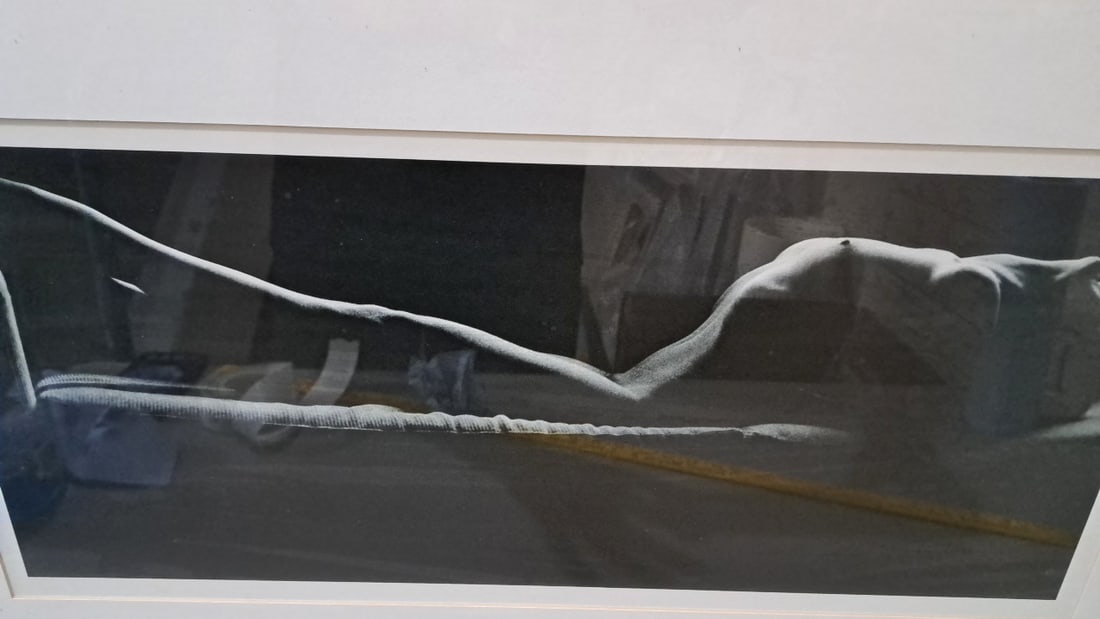 Framed Black-and-white Reclining Nude Photograph Print, Approx. 30 X 18 In Unsigned - 2