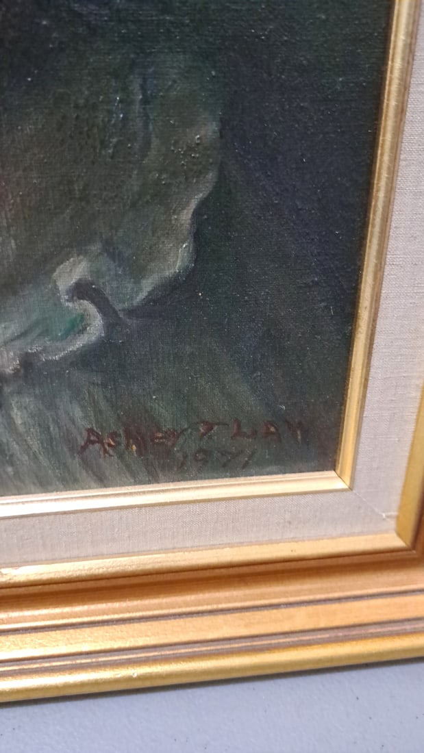 Ashley Law 1971 Signed Framed Oil On Canvas Child Portrait Painting, Gilt Wood Frame - 4