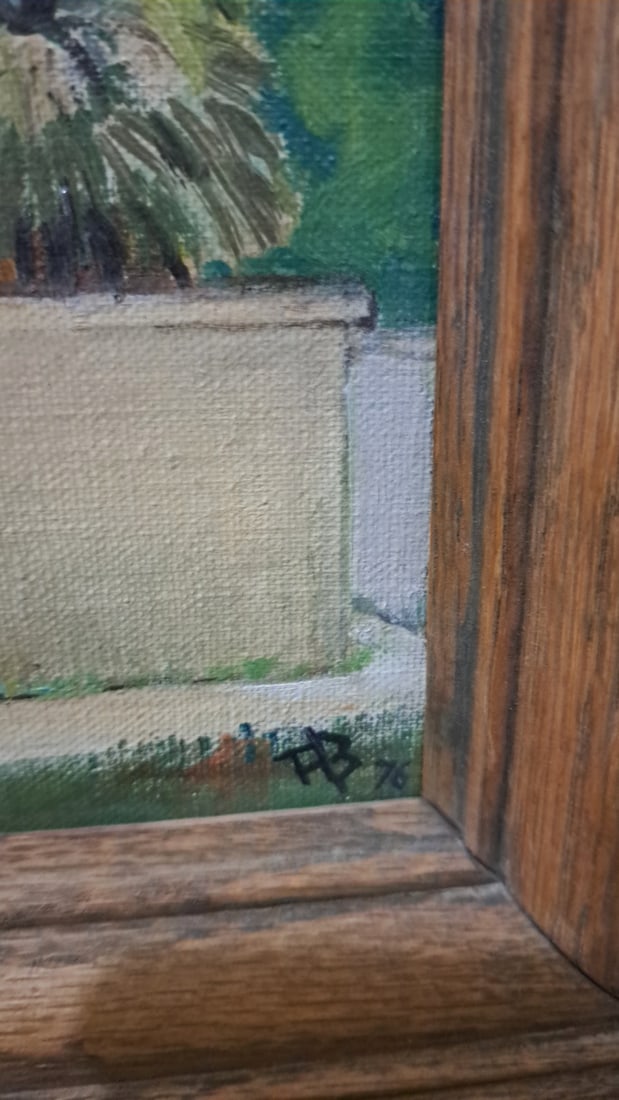 Framed Signed Canvas Painting Back Street - Youth And Old Age Bondelon - 3