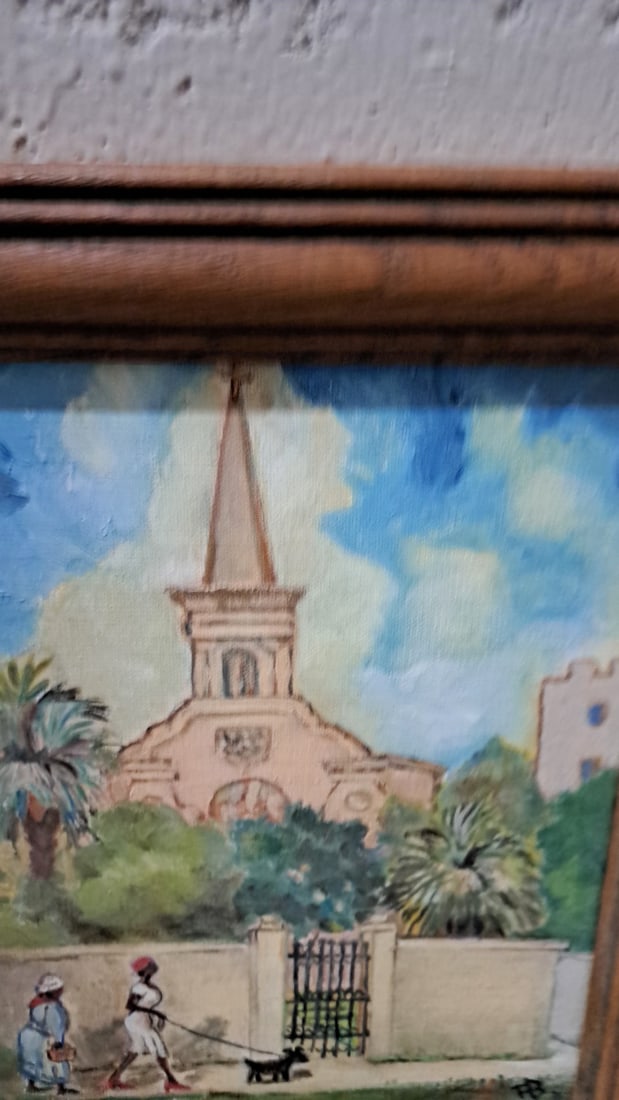 Framed Signed Canvas Painting Back Street - Youth And Old Age Bondelon - 6