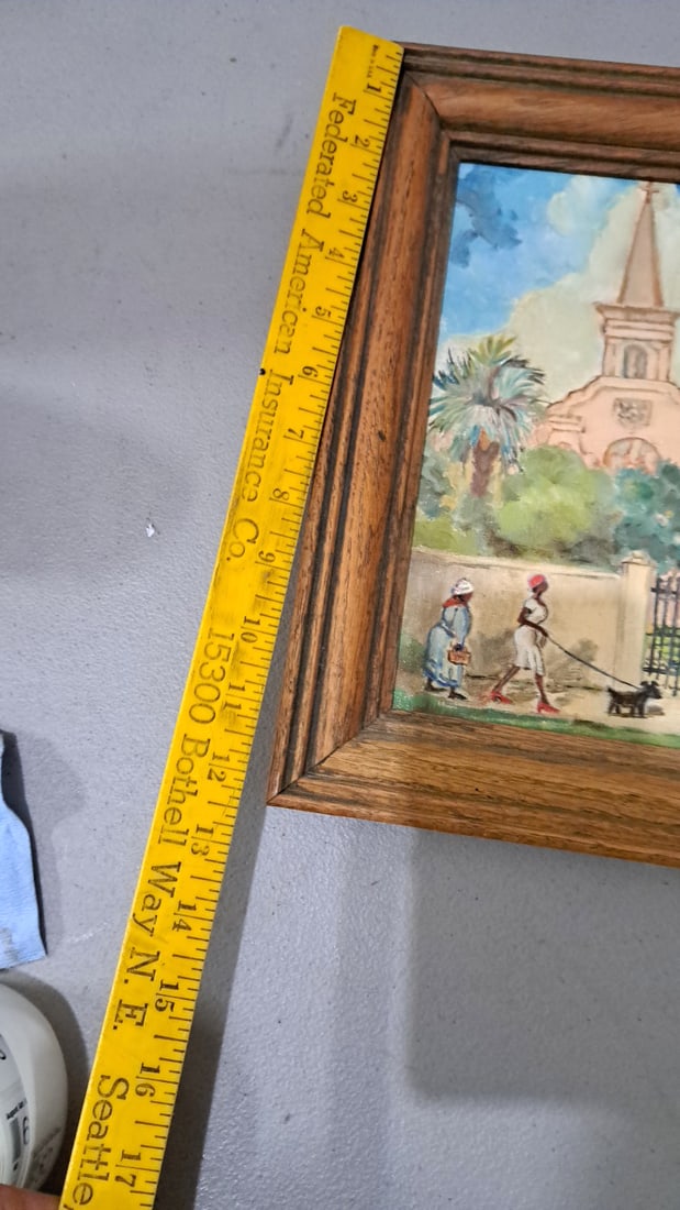Framed Signed Canvas Painting Back Street - Youth And Old Age Bondelon - 7