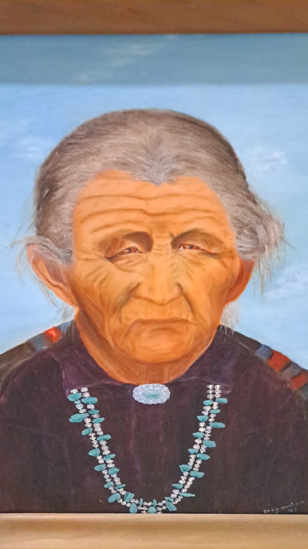 Inez Morrison 1965 Framed Native American Woman Portrait - 2