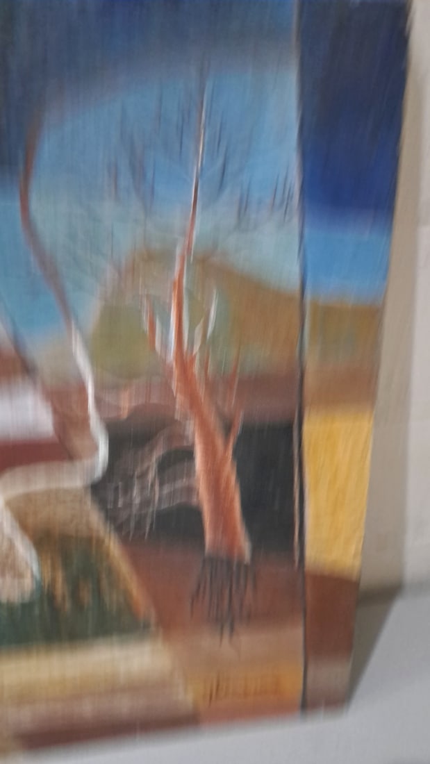 G. Kosanovic Signed Textured Abstract Landscape Tree Painting - 4