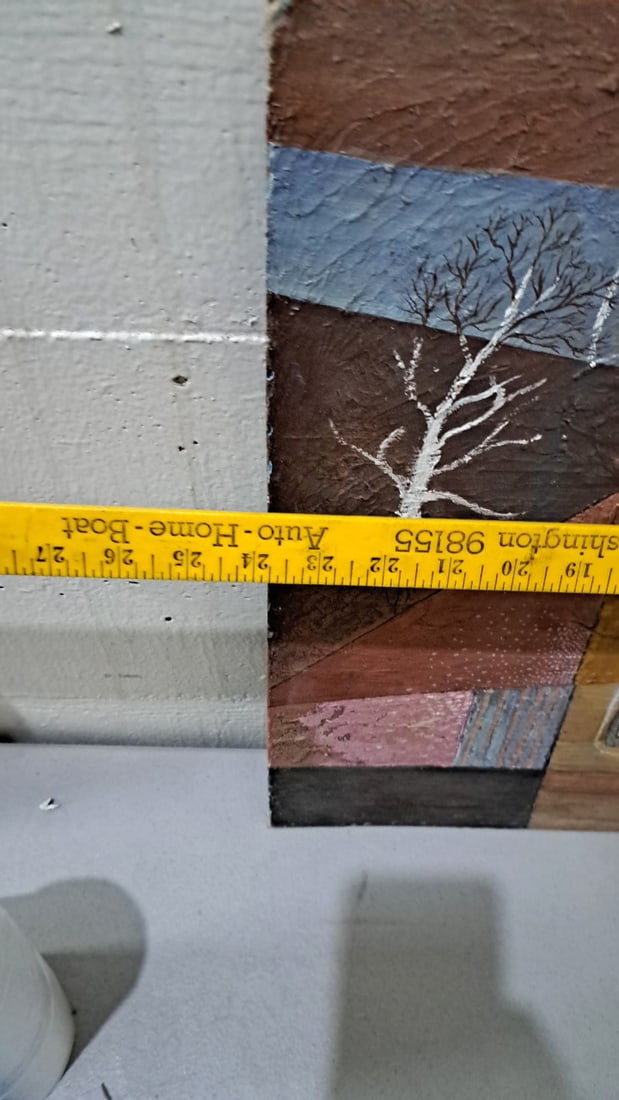 G. Kosanovic Signed Textured Abstract Landscape Tree Painting - 7