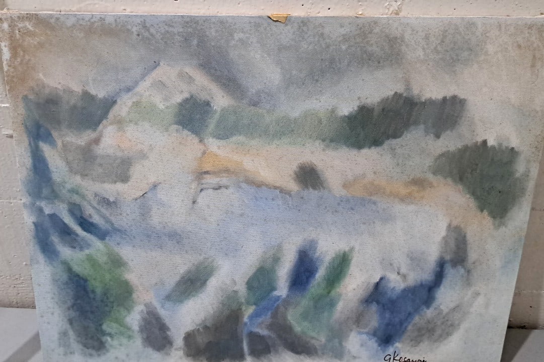 G Kosanovic Signed Abstract Landscape Painting On Canvas Blue Green: 24x19x2 2 attention – shipping artwork is very expensive. The shipping price shown in the listing is the liveshipping service by liveauctioneers. We offer our own in-house shipping as well