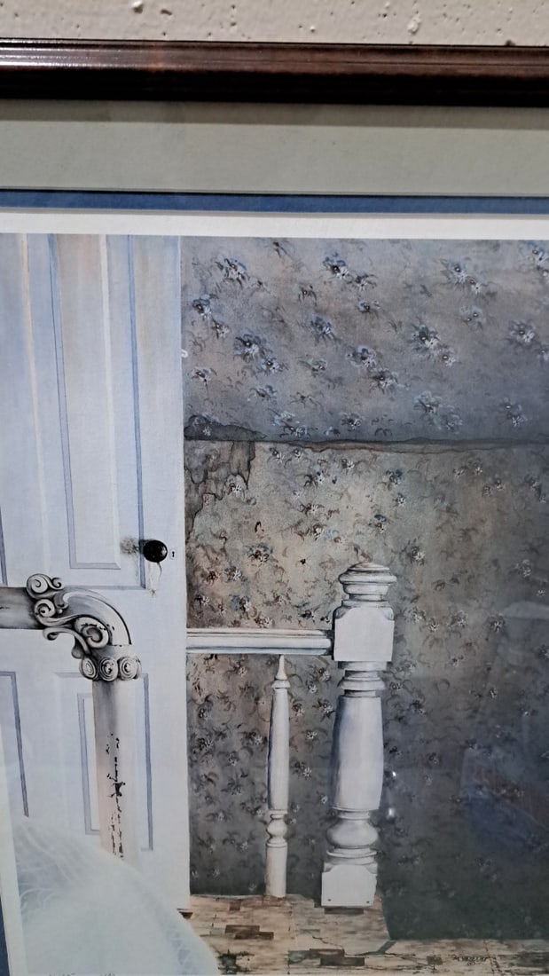 M. Yazel Signed Numbered Framed Interior Staircase Art Print - 2
