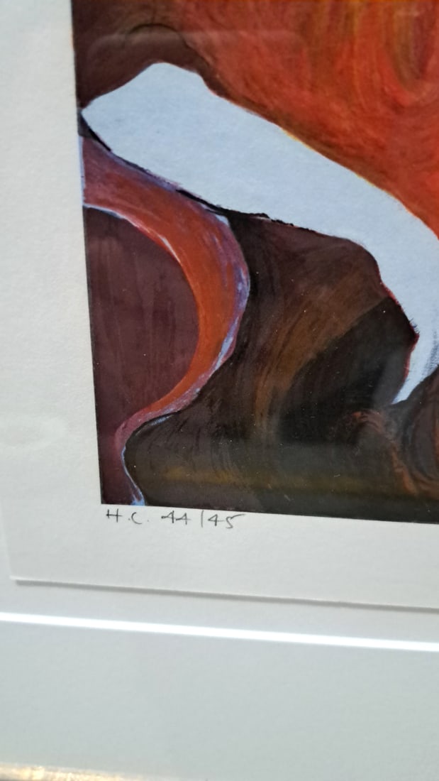 Framed Signed Abstract Woman And Floral Still Life Print, H.C. 44/45, Gold Frame - 4