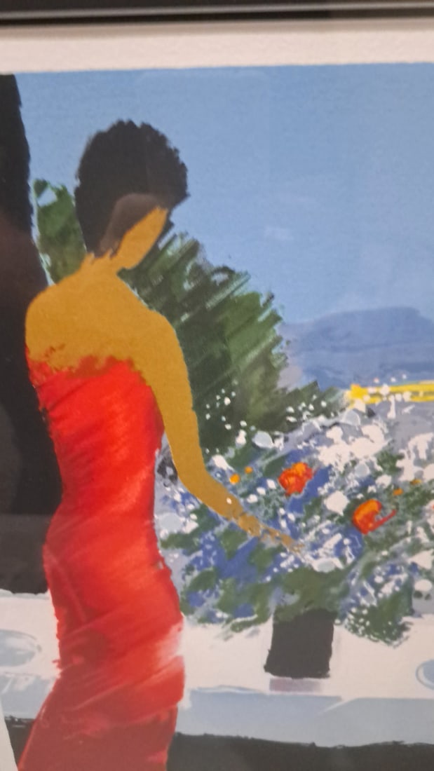 Emile Bellet Framed Limited Edition Print, Woman In Red Dress, 85/250 - 3