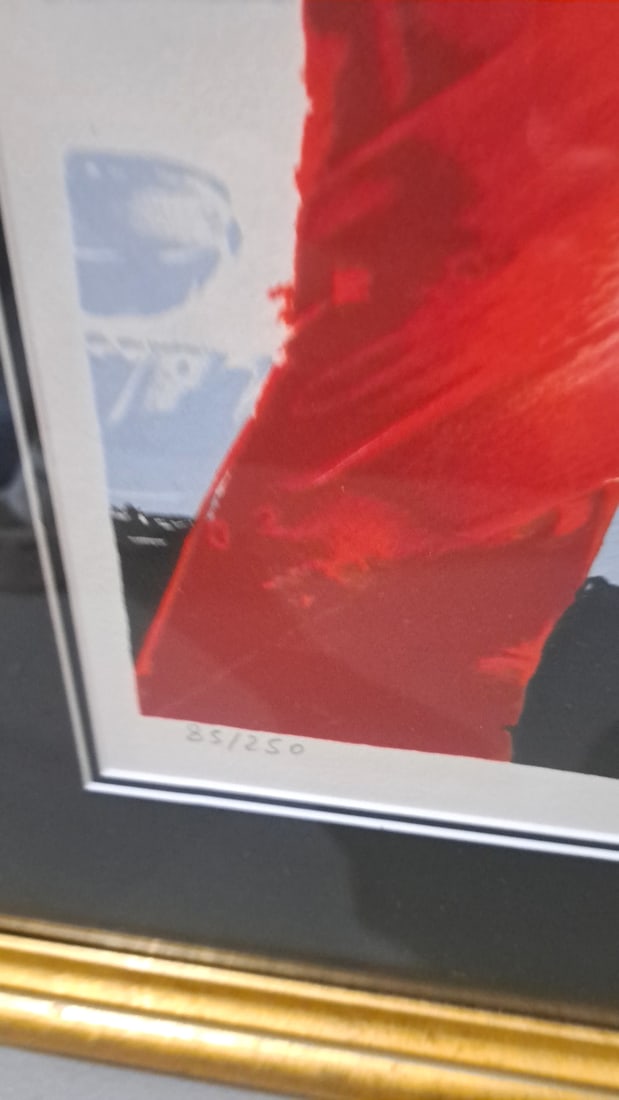 Emile Bellet Framed Limited Edition Print, Woman In Red Dress, 85/250 - 5