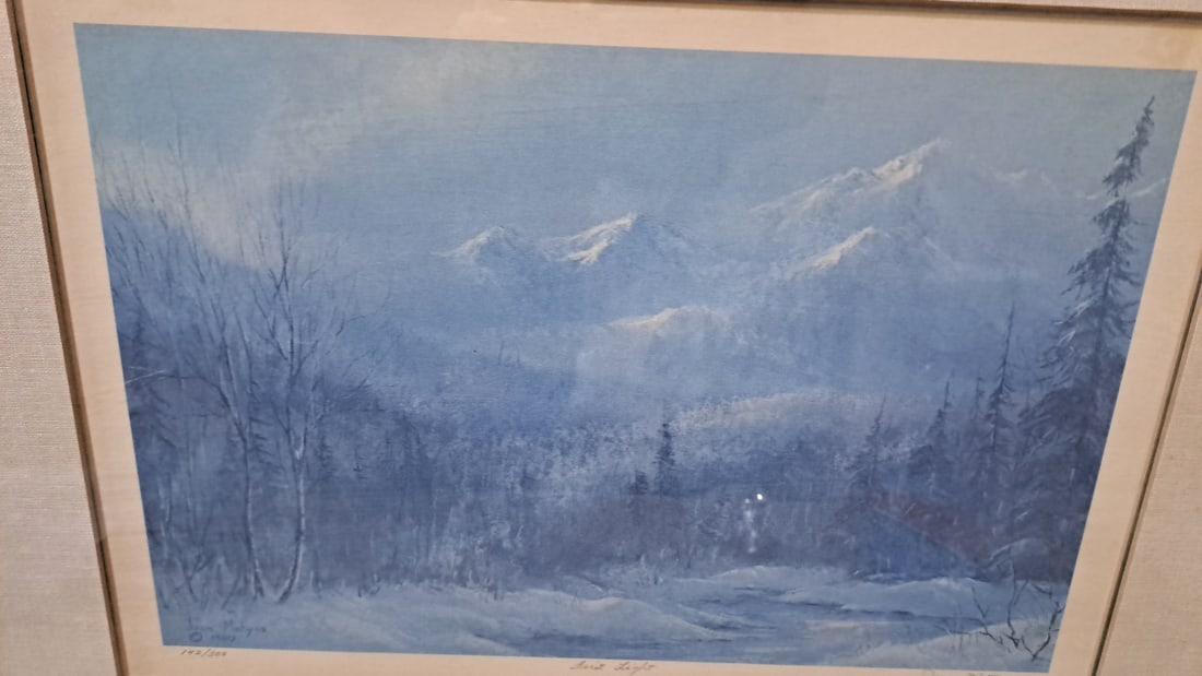 Jean Myers Into Light Framed Signed Numbered Print Winter Mountain Landscape - 2