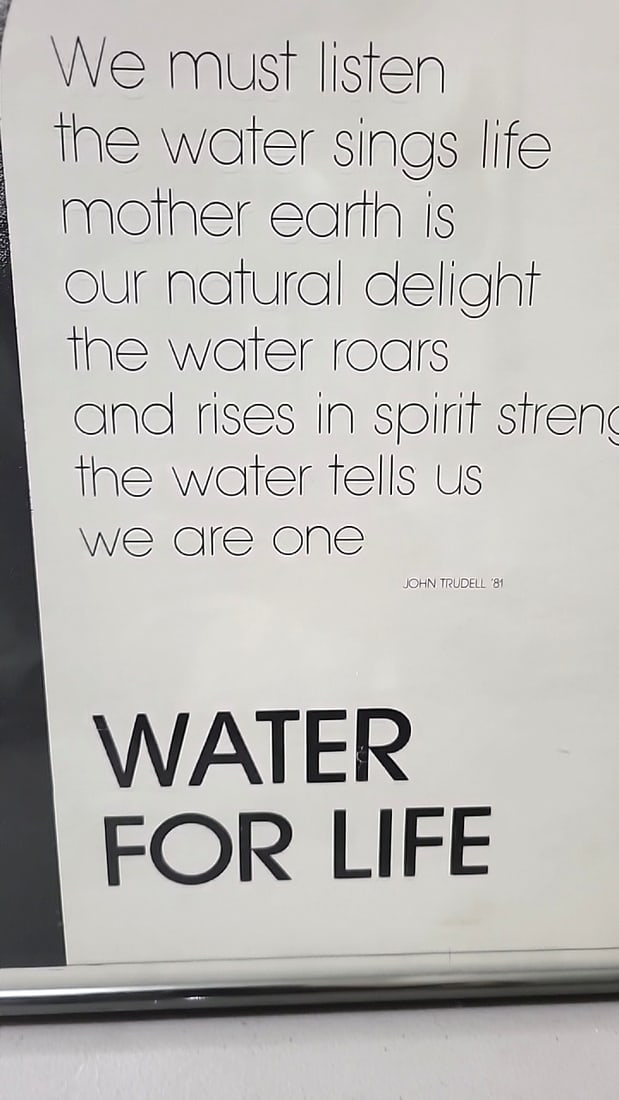 Jack Malotte 1981 Water For Life Framed Black & White Poster John Trudell Quote - 2