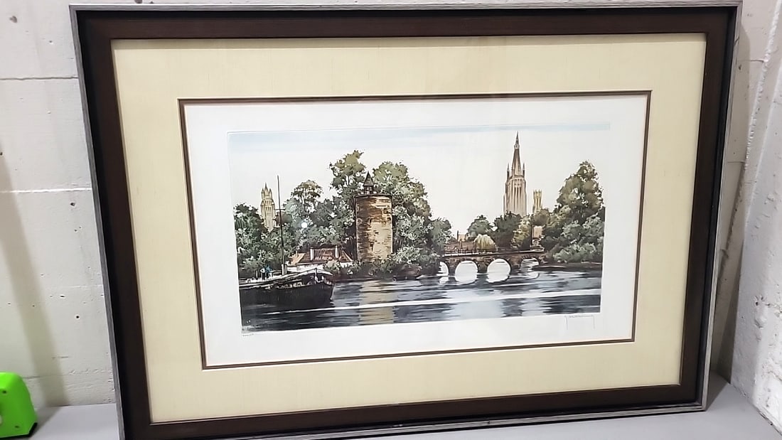 Soicher-marin G-355 A Hebbelinck Framed Original Etching, Signed Numbered 254/275: Good wood glass frame31x23x1 - 8 lbs attention – shipping artwork is very expensive. The shipping price shown in the listing is the liveshipping service by liveauctioneers. We offer our own