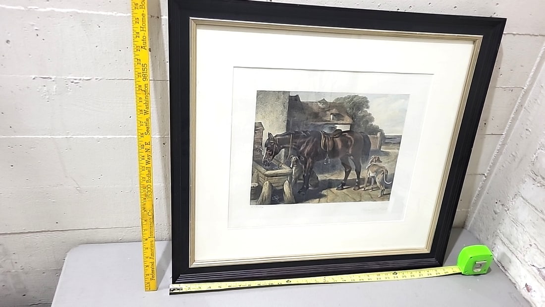 J.F. Herring Farmers Hack Hand Colored Engraving Framed Print Signed By D.G. Thompson - 10