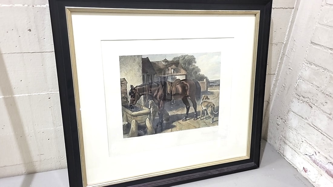 J.F. Herring Farmers Hack Hand Colored Engraving Framed Print Signed By D.G. Thompson: Wood and glass frame30x27x1 - 8 lbs attention – shipping artwork is very expensive. The shipping price shown in the listing is the liveshipping service by liveauctioneers. We offer our own