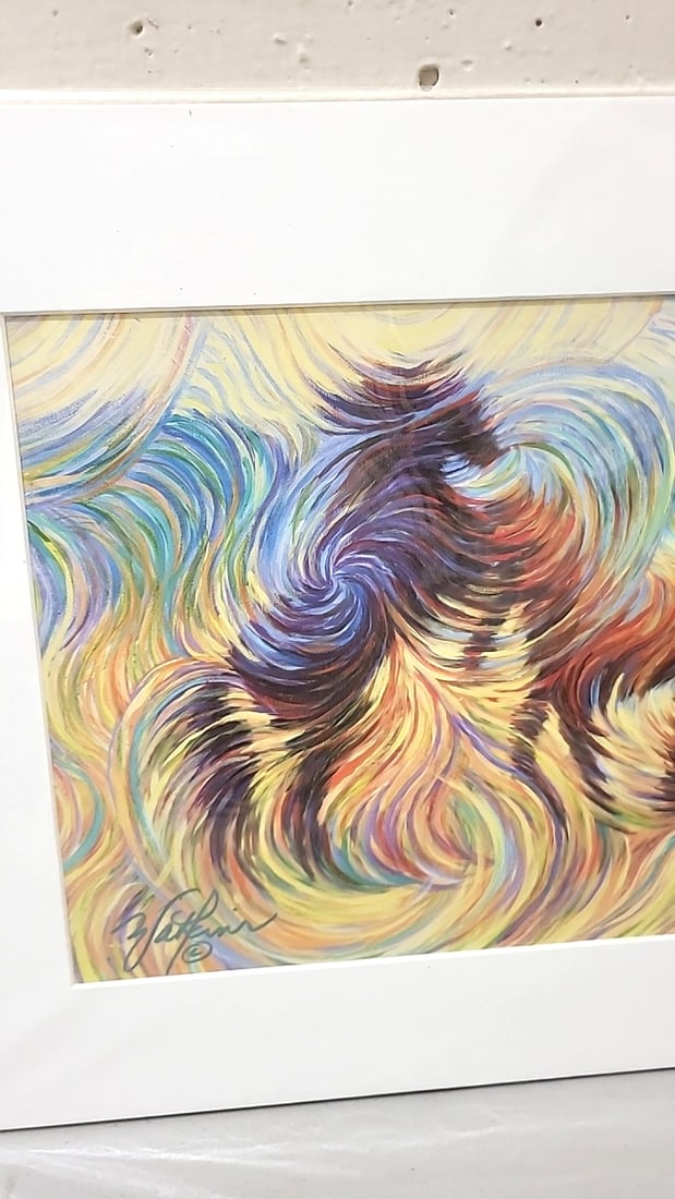 Julia Watkins "stallions" Energism Abstract Horse Matted Art Print - 2