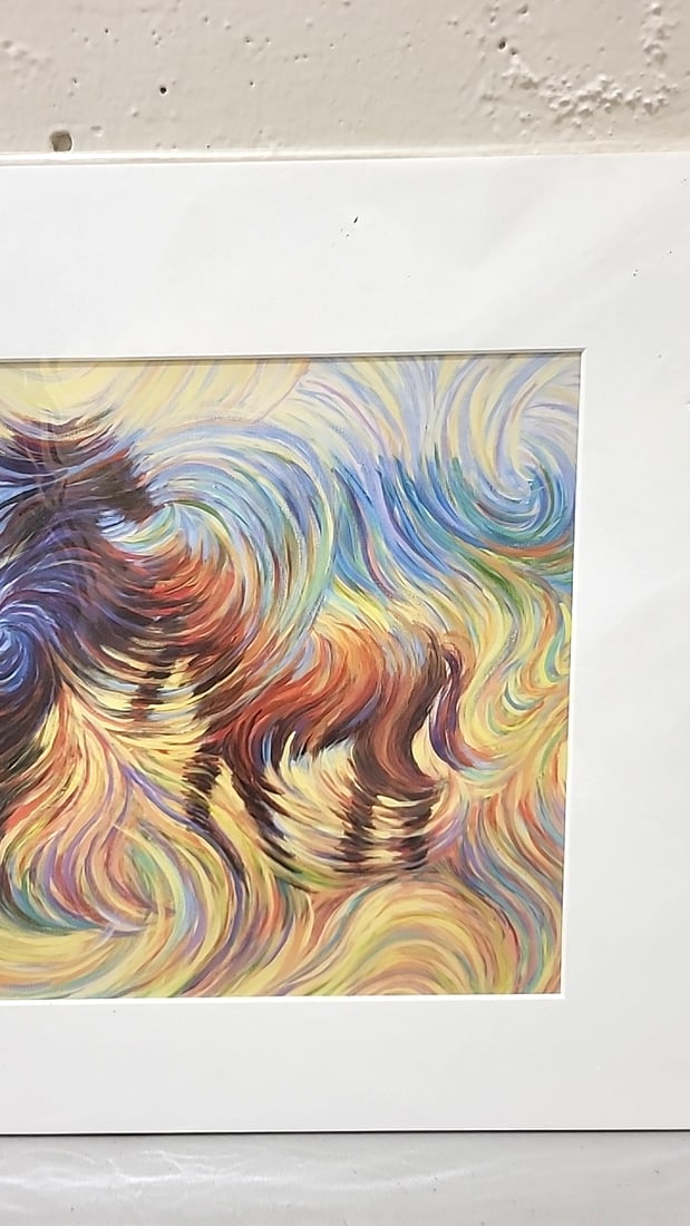 Julia Watkins "stallions" Energism Abstract Horse Matted Art Print - 3