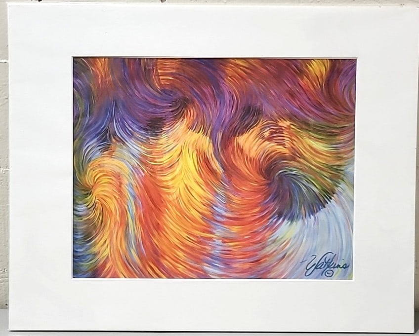 Julia Watkins Four Monks Energism Signed Matted Art Print: 20x16 1lb attention – shipping artwork is very expensive. The shipping price shown in the listing is the liveshipping service by liveauctioneers. We offer our own in-house shipping as well