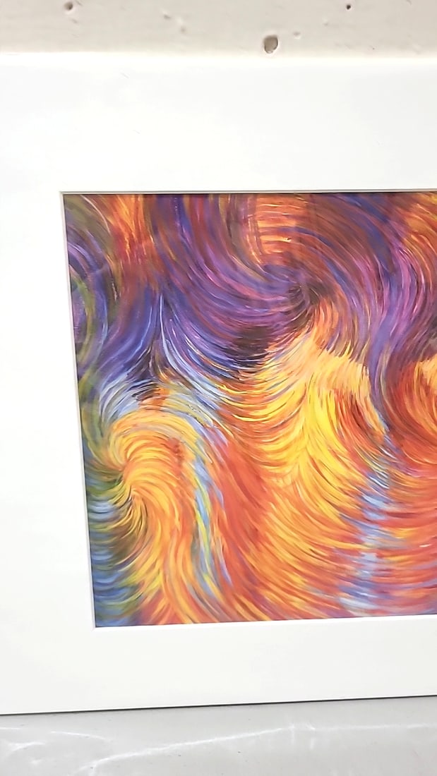 Julia Watkins Four Monks Energism Signed Matted Art Print - 2