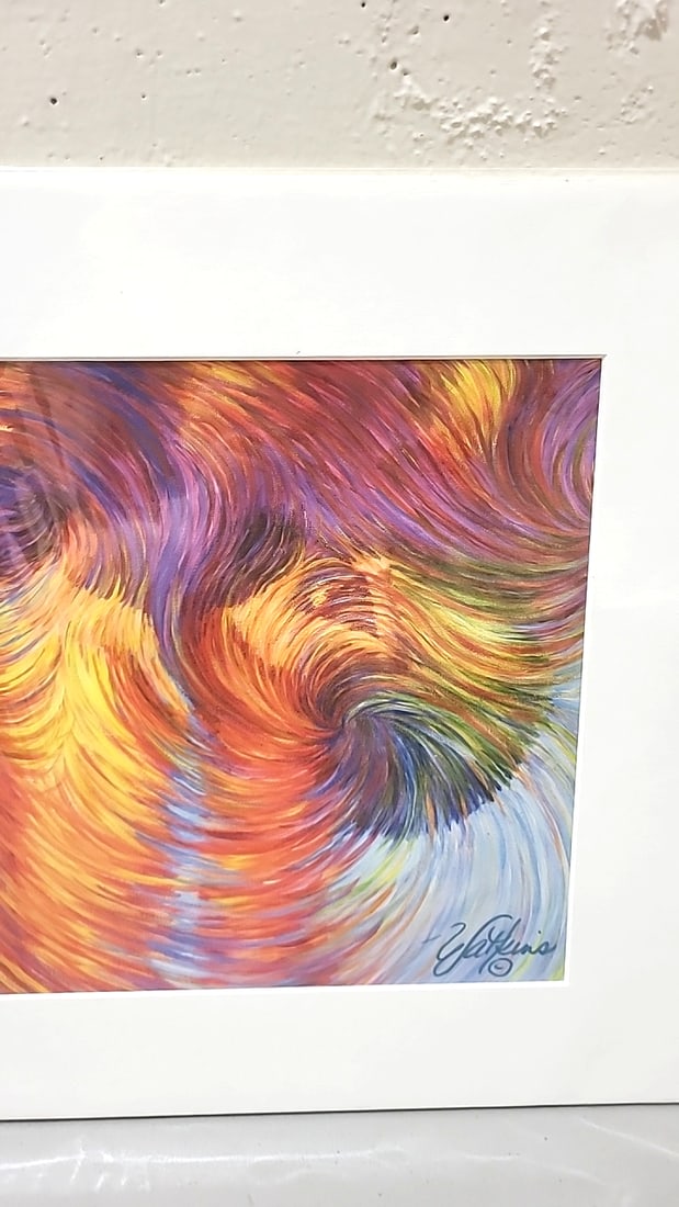Julia Watkins Four Monks Energism Signed Matted Art Print - 3