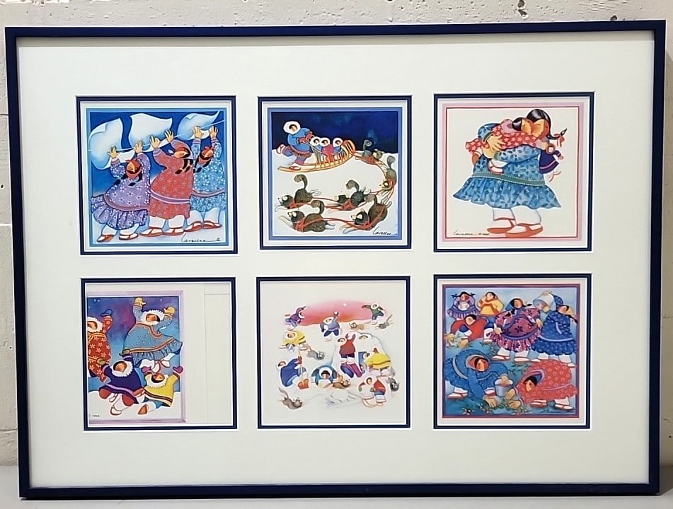 Barbara Lavallee Framed Set Of 6 Alaska Native Winter Scene Art Prints: 31. 5x23x1 10lb attention – shipping artwork is very expensive. The shipping price shown in the listing is the liveshipping service by liveauctioneers. We offer our own in-house shipping as