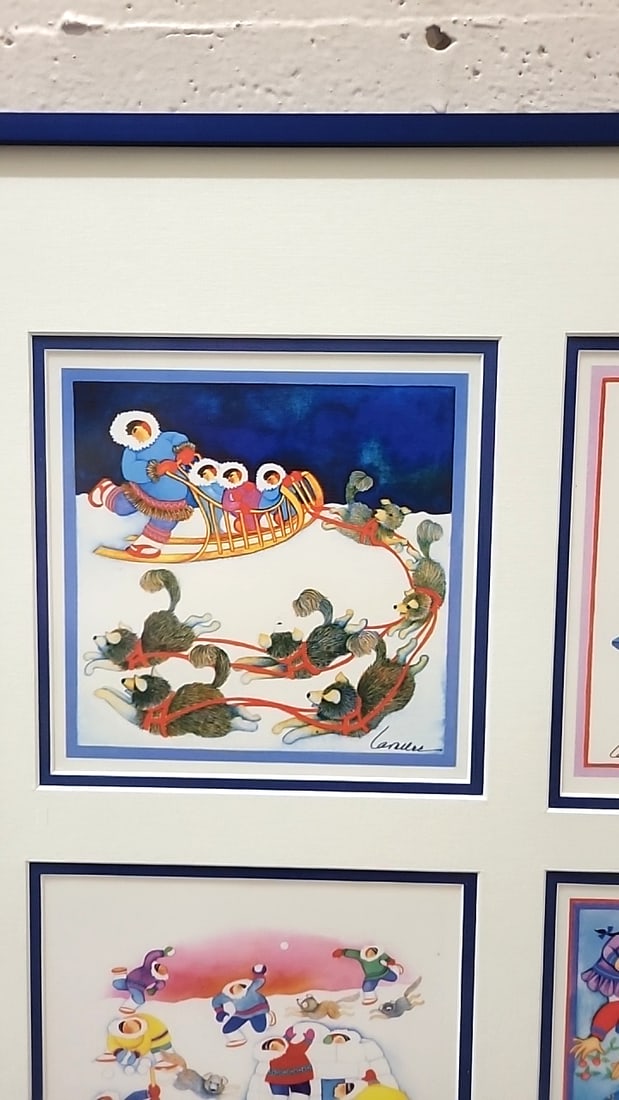 Barbara Lavallee Framed Set Of 6 Alaska Native Winter Scene Art Prints - 3