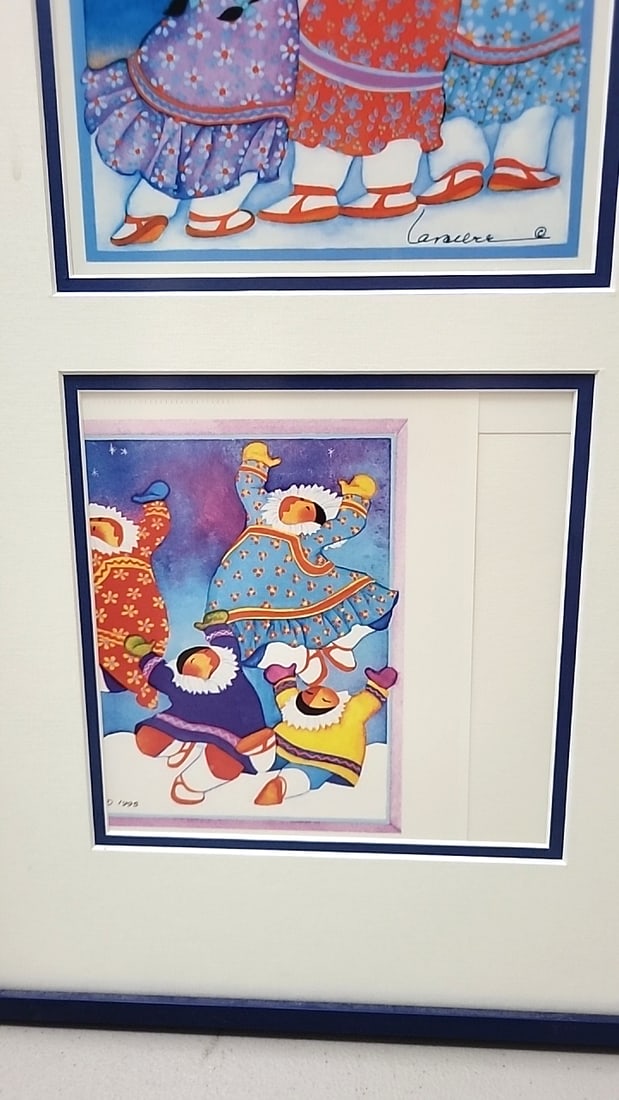 Barbara Lavallee Framed Set Of 6 Alaska Native Winter Scene Art Prints - 5