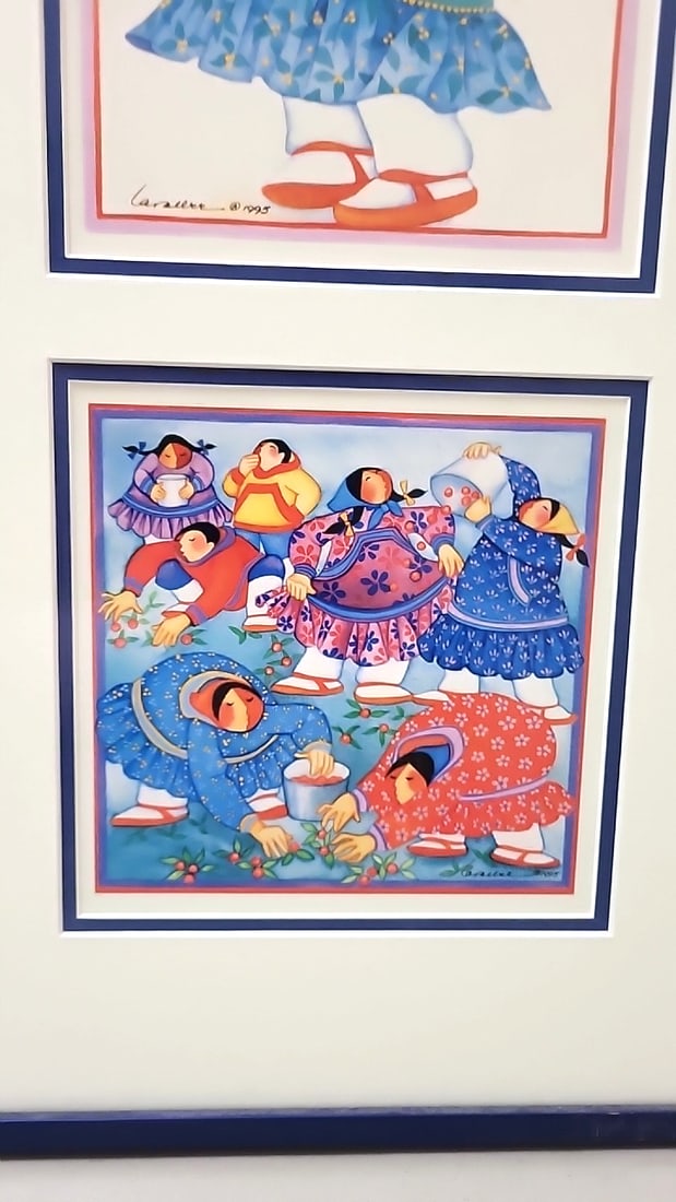 Barbara Lavallee Framed Set Of 6 Alaska Native Winter Scene Art Prints - 7